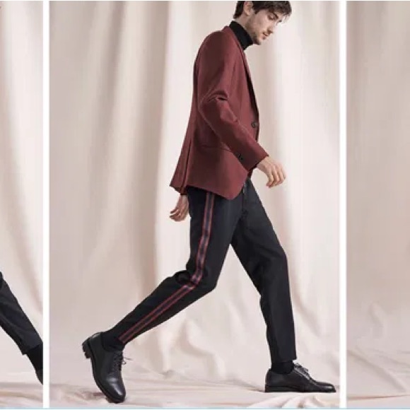 Club Monaco Burgundy and Black Men's Pants - Picture 1 of 6